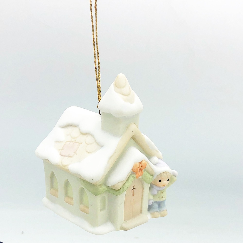Enesco Precious Moment 1993 Sugar Town Chapel Church Light Ornament
